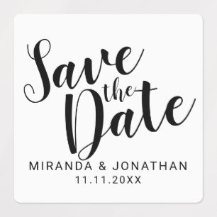 Modern Script Wedding Save the Date Labels