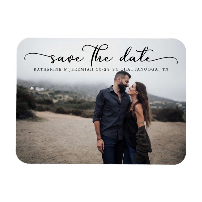 Modern Script Wedding Save the Date Magnet (Horizontal)