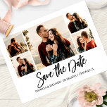 Modern Script Wedding Save The Date Photo Collage Postcard<br><div class="desc">Modern Script Wedding Save The Date Photo Collage Postcard</div>
