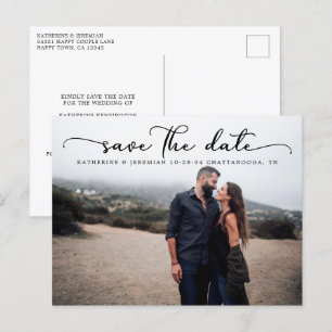 Modern Script Wedding Save the Date Postcard