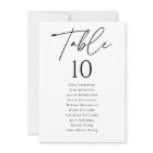 Modern Script Wedding Seating Chart Table Numbers