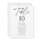 Modern Script Wedding Seating Chart Table Numbers
