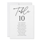Modern Script Wedding Seating Chart Table Numbers