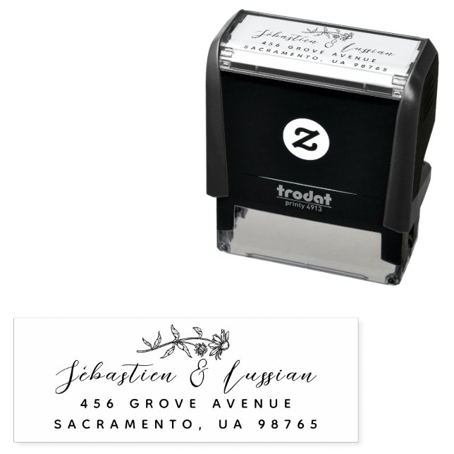  Modern Script Wedding Self-inking Stamp (In Situ)