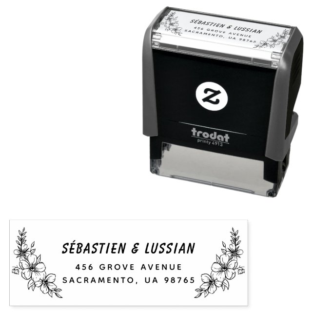  Modern Script Wedding Self-inking Stamp (In Situ)
