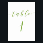Modern script wedding table number card<br><div class="desc">Modern script wedding table number card</div>