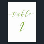 Modern script wedding table number card 2<br><div class="desc">Modern script wedding table number card number 2</div>