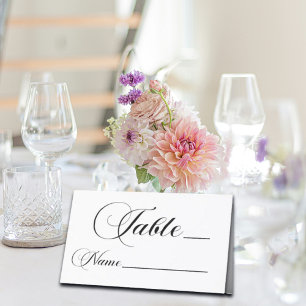 Modern Script Wedding Table Number Place Card
