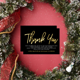 Modern Script Wedding Thank You Real