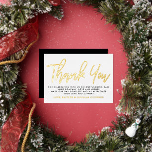 Modern Script Wedding Thank You Real