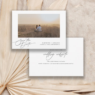 Modern Script Wedding Website Photo  Save The Date