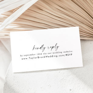Modern Script Wedding Website RSVP Enclosure Card
