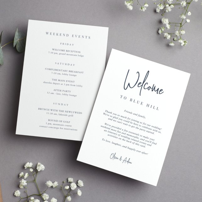 Modern Script Wedding Welcome Letter & Itinerary (Creator Uploaded)