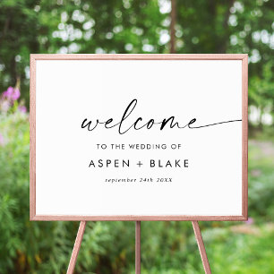 Modern Script Wedding Welcome Poster