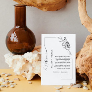 Modern script wedding welcomes & itinerary weekend announcement