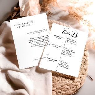 Modern script wedding welcomes & itinerary weekend invitation