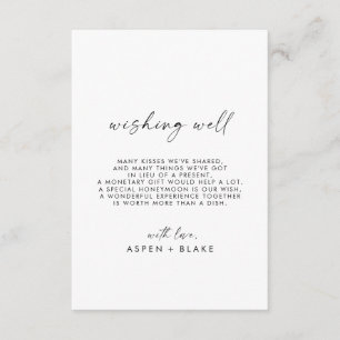 Modern Script Wedding Wishing Well Card