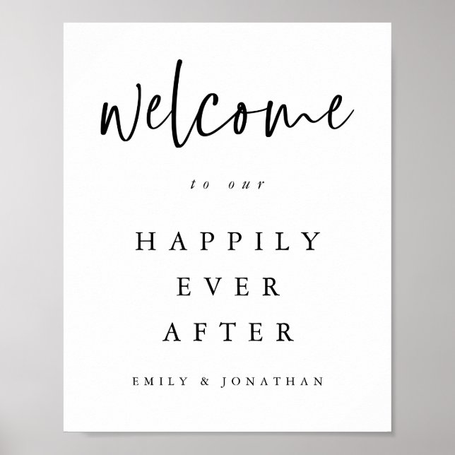Modern Script Welcome to Wedding Any Colour Poster (Front)