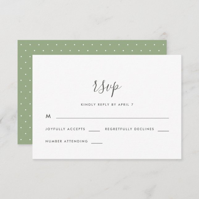 Modern Script with Dots Wedding Rsvp (Front/Back)
