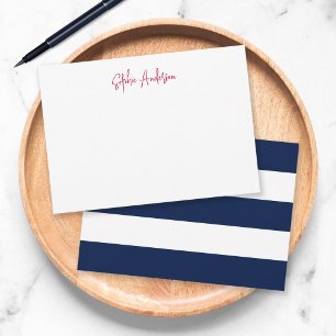 Modern Script with White Stripes and Custom Colour Card
