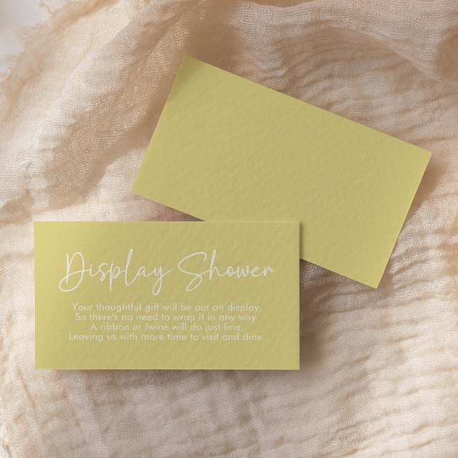 Modern Script Yellow Oh Baby Simple Display Shower Enclosure Card (Creator Uploaded)
