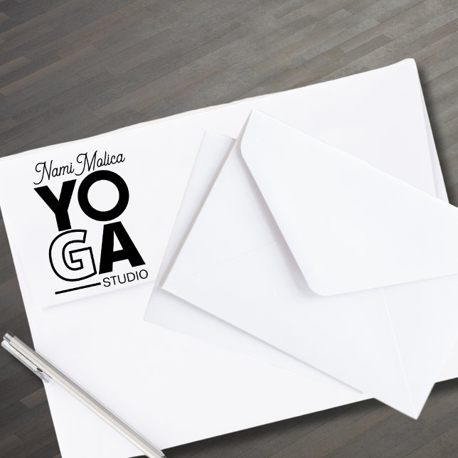 Modern Script Yoga Studio Rubber Stamp (Creator Uploaded)