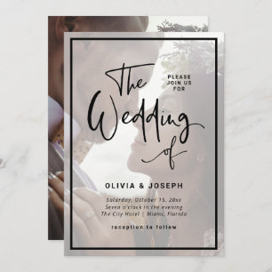 Modern Script   Your Photo with Overlay Wedding Invitation