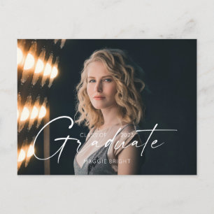 Modern scripted 2023 graduate announcement postcard