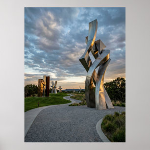 Modern Sculpture Garden Path Poster
