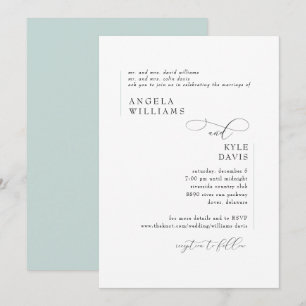 Modern Sea Glass Wedding Invitation