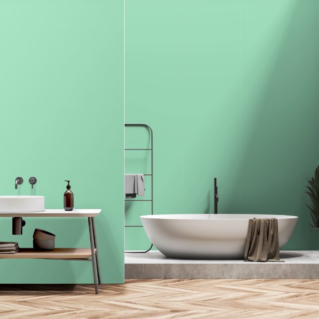 Modern Seafoam Green Plain Solid Colour Wallpaper (Bathroom)