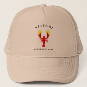 Modern seafood welcome Lobster Lime custom name Trucker Hat