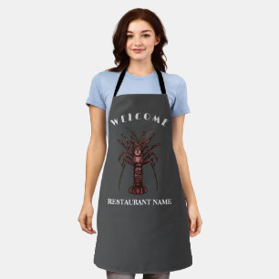 Modern seafood welcome Lobster sashimi custom name Apron