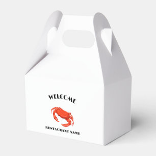 Modern seafood welcome red Crab custom Personalise Favour Box