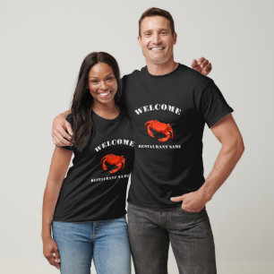 Modern seafood welcome red Crab custom Personalise T-Shirt