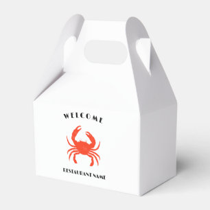 Modern seafood welcome red Crab custom Personalize Favour Box