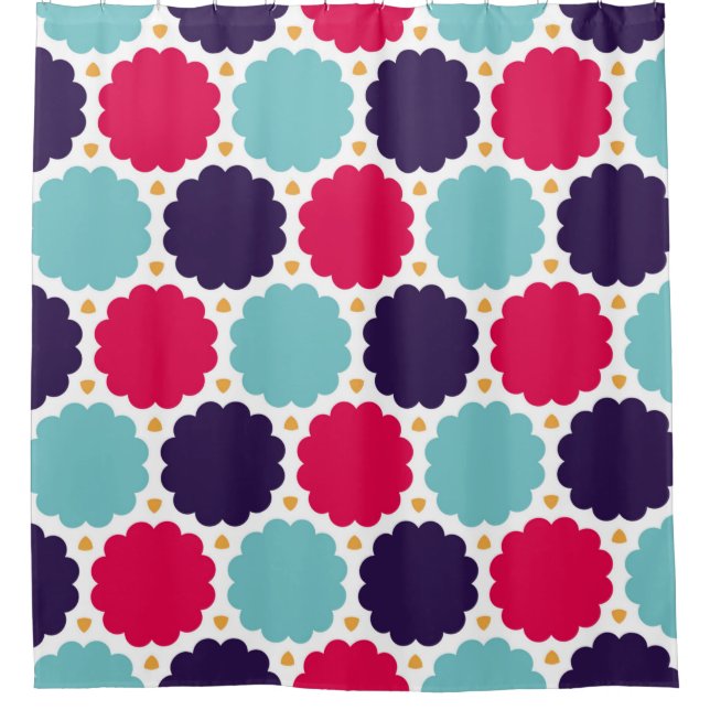  modern seamless colourful geometry cloud pattern, shower curtain (Front)