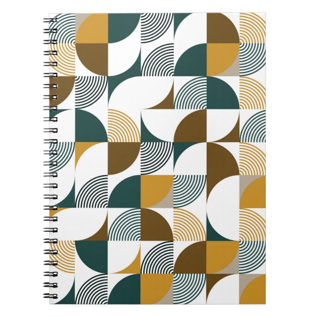 Modern seamless geometrical shape pattern notebook (Front)