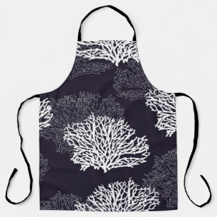 Modern seamless hand drawn coral pattern vintage i apron
