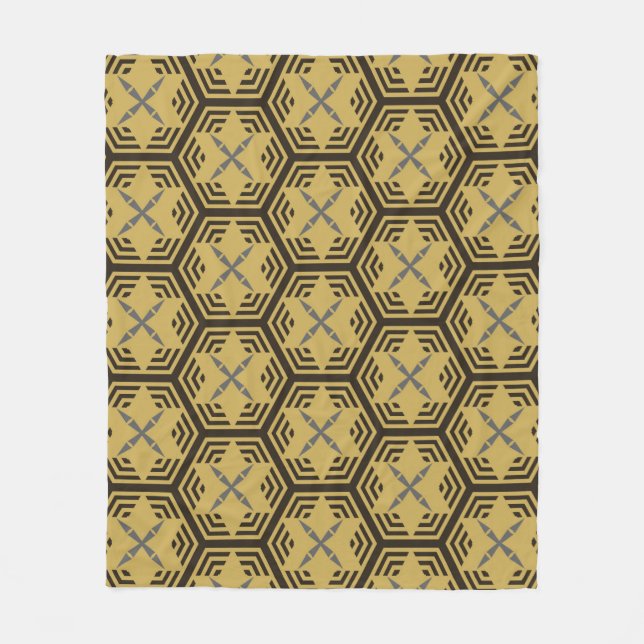 Modern seamless pattern,  gold colour. Geometric B Fleece Blanket (Front)