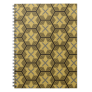 Modern seamless pattern,  gold colour. Geometric B Notebook