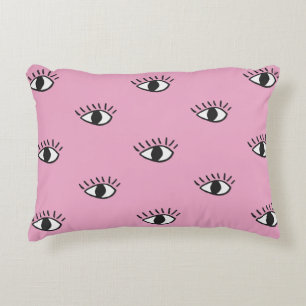 Modern seamless pattern with hand drawn eyes on pi decorative cushion