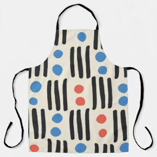 Modern seamless pattern with stripes and dots in b apron