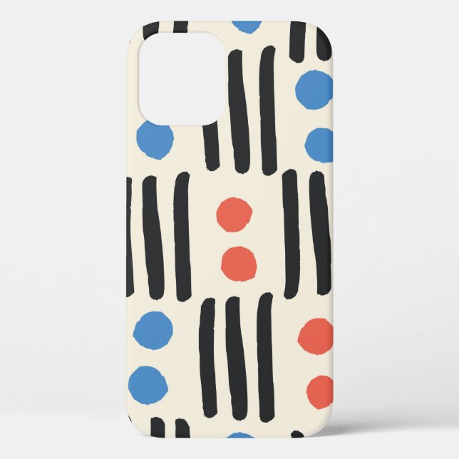 Modern seamless pattern with stripes and dots in b Case-Mate iPhone case (Back)