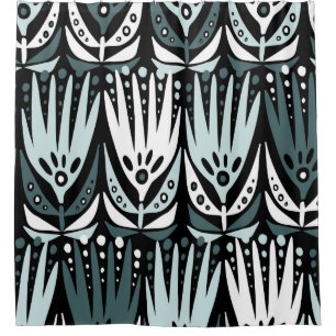 Modern seamless vintage abstract pattern with simp shower curtain