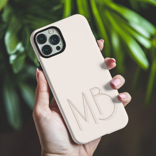 Modern Seashell Monogram Initials Contemporary iPhone 16 Pro Max Case