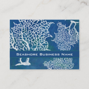 Modern Seashore Beach Ocean Coral Water Business Card