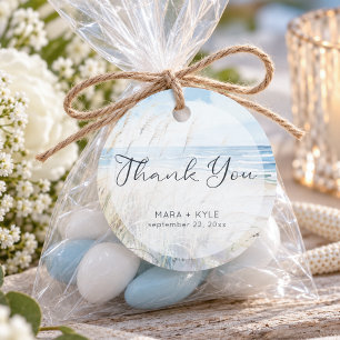 Modern Seaside Watercolor Beach Wedding Favour Tags