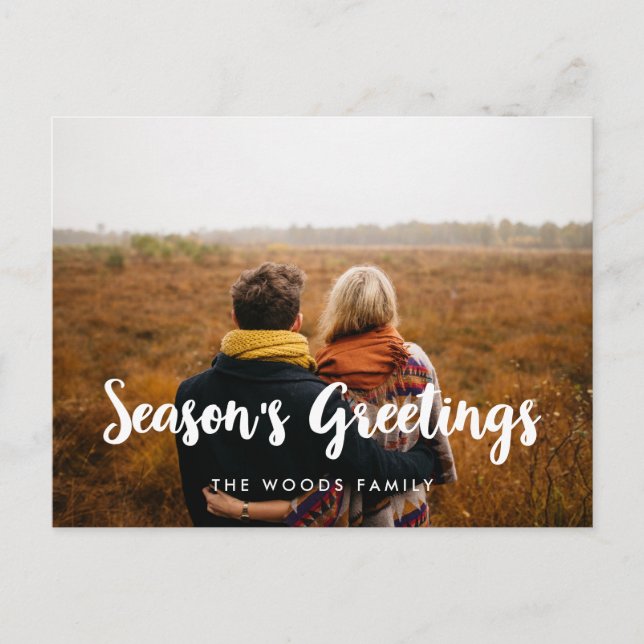 Modern Season's greetings Holiday photo Postcard (Front)