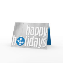 Modern Season's Greetings Silver Blue Chiropractic